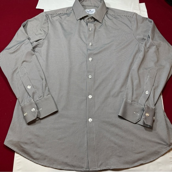 Mizzen + Main Checker SHIRT Spinnaker Standard Fit Button Black White GINGHAM M - Picture 14 of 14